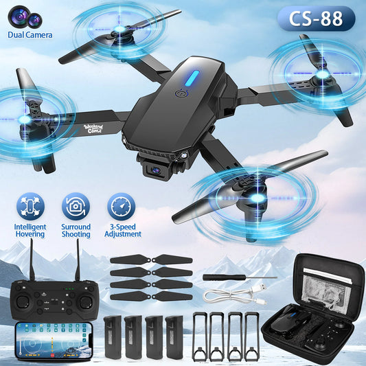 High definition foldable drone, equipped with dual high-definition cameras, WiFi connection to mobile applications